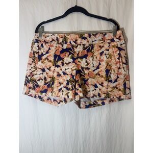 J. Crew Royal Blue Orange Floral Shorts Size‎ 10 V30
